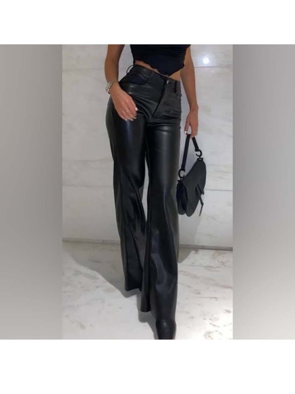 Tiger Mist Black Leather Jeans